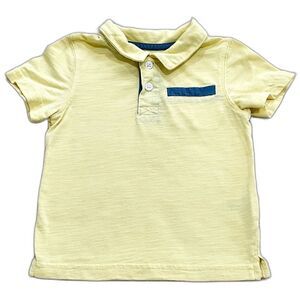 Cat & Jack Baby Boy's Yellow Short Sleeve Polo Tee T-Shirt Size 18M Cotton Blend